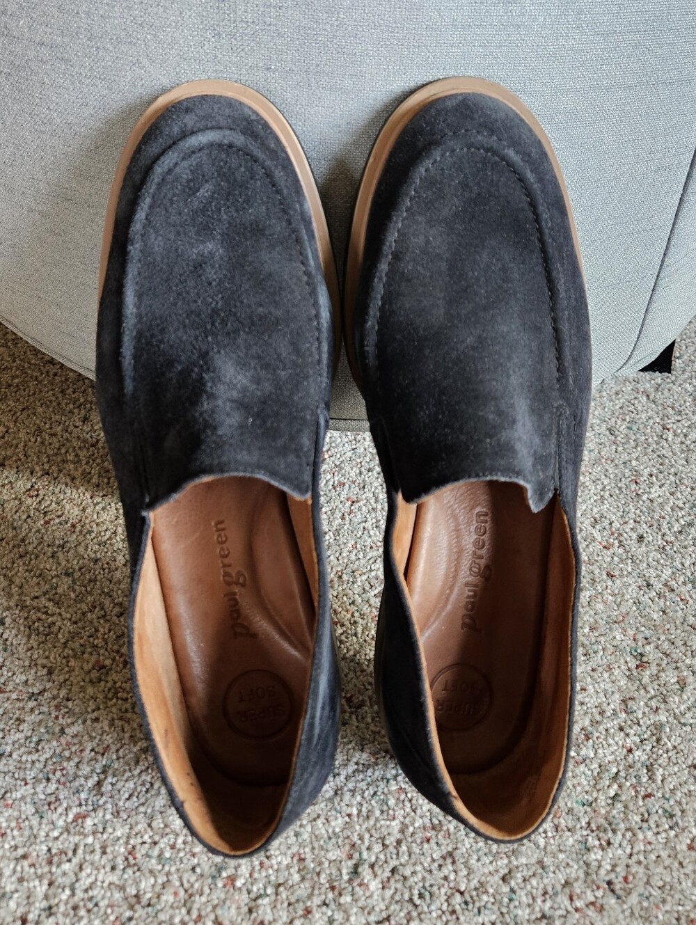 Paul Green Shelby Black Suede Loafer Size 9 Made In Austria